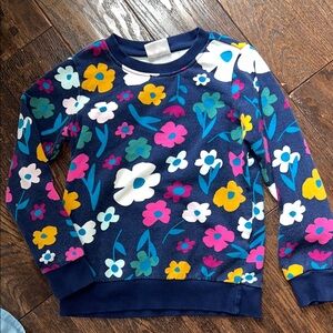Hanna Andersson Navy Floral Crewneck Sweatshirt with Bright Blooms